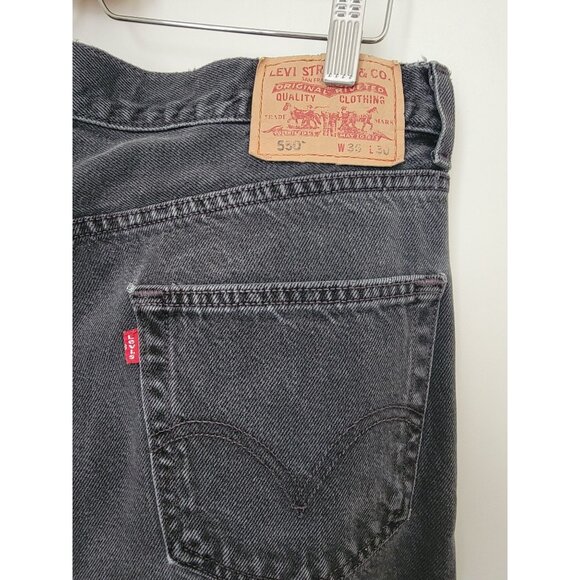 Levi's 550 Red Tab Relaxed Fit Black Denim Jeans Men's Size 36 x 30 - Picture 7 of 9
